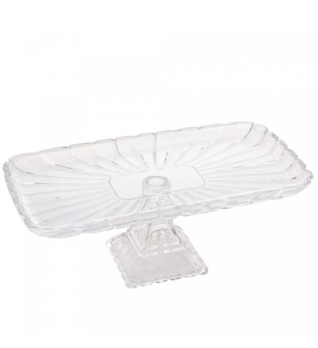 PRATO/BOLO DE CRISTAL QUADRATTA 36,5X17X
